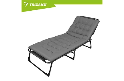 Skladacie záhradné ležadlo 192 × 68 × 28 cm – Šedé