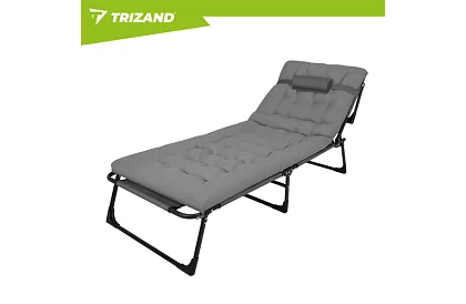 Skladacie záhradné ležadlo 192 × 68 × 28 cm – Šedé