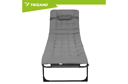 Skladacie záhradné ležadlo 192 × 68 × 28 cm – Šedé