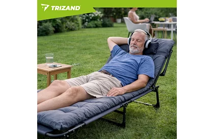 Skladacie záhradné ležadlo 192 × 68 × 28 cm – Šedé