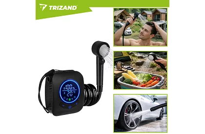 Kempingová sprcha s LCD a pumpou 8000 mAh – dobíjacia