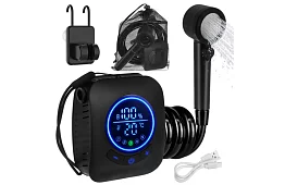 Kempingová sprcha s LCD a pumpou 8000 mAh – dobíjacia