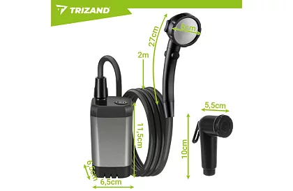 Kempingová sprcha s LCD a pumpou 6000 mAh – dobíjacia