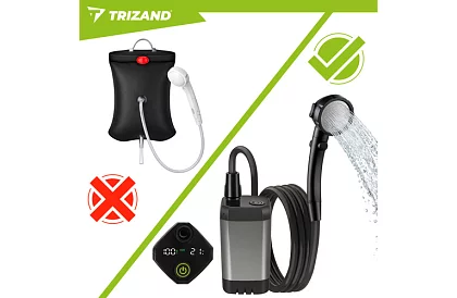 Kempingová sprcha s LCD a pumpou 6000 mAh – dobíjacia