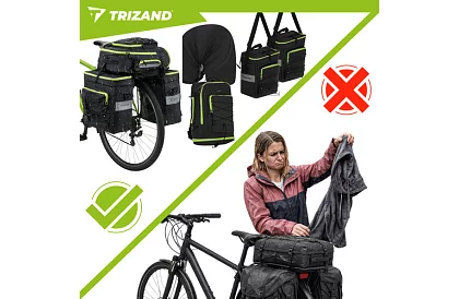 Taška na bicykel, batoh 3v1 – na nosič bicykla - 65 l