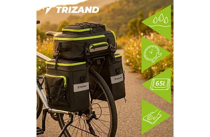 Taška na bicykel, batoh 3v1 – na nosič bicykla - 65 l