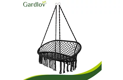Záhradná dvojmiestna čierna hojdačka Stork's Nest + vankúše
