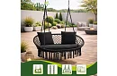 Záhradná dvojmiestna čierna hojdačka Stork's Nest + vankúše