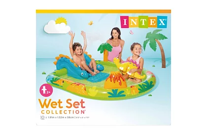 Nafukovacie vodné ihrisko so šmykľavkou 191 x 152 x 58 cm – Dinosaurus I57166