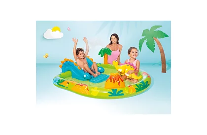 Nafukovacie vodné ihrisko so šmykľavkou 191 x 152 x 58 cm – Dinosaurus I57166