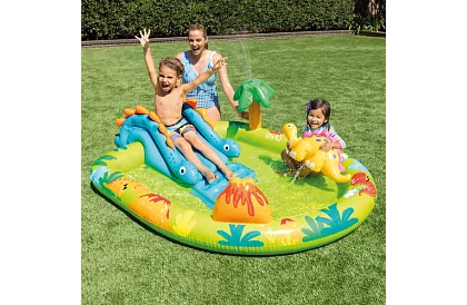 Nafukovacie vodné ihrisko so šmykľavkou 191 x 152 x 58 cm – Dinosaurus I57166