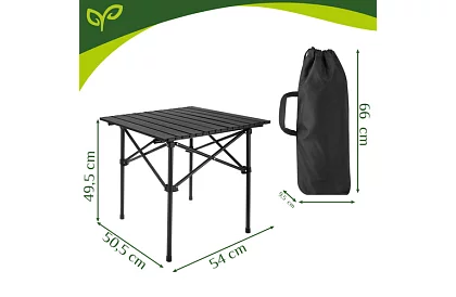 Skladací čierny záhradný stôl – stôl na balkón, terasu