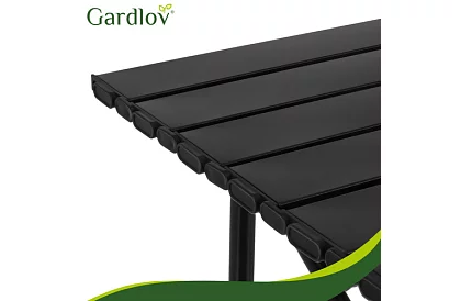 Skladací čierny záhradný stôl – stôl na balkón, terasu