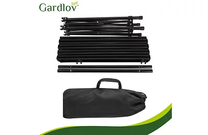 Skladací čierny záhradný stôl – stôl na balkón, terasu