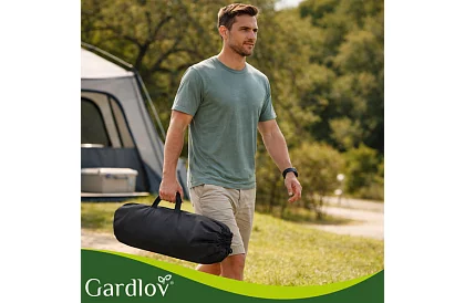 Skladací čierny záhradný stôl – stôl na balkón, terasu