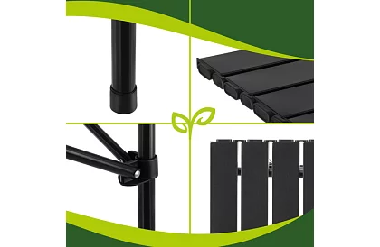 Skladací čierny záhradný stôl – stôl na balkón, terasu