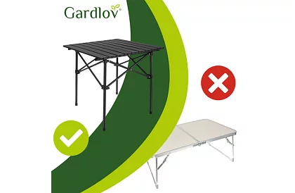 Skladací čierny záhradný stôl – stôl na balkón, terasu