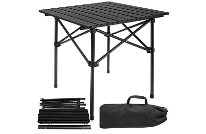Skladací čierny záhradný stôl – stôl na balkón, terasu