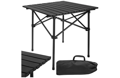 Skladací čierny záhradný stôl – stôl na balkón, terasu