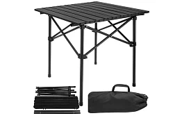 Skladací čierny záhradný stôl – stôl na balkón, terasu