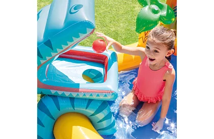 Nafukovacie vodné ihrisko so šmykľavkou 5 v 1 – I57444