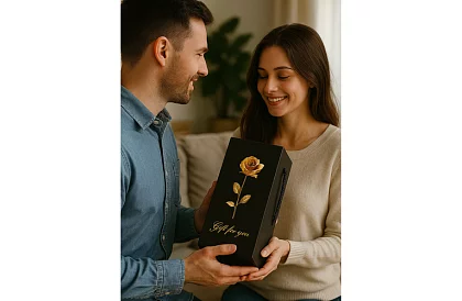 Večná ruža v skle s LED osvetlením