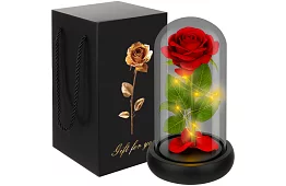 Večná ruža v skle s LED osvetlením