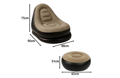 Nafukovacie kreslo s podnožkou - nosnosť 120 kg