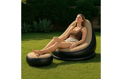 Nafukovacie kreslo s podnožkou - nosnosť 120 kg