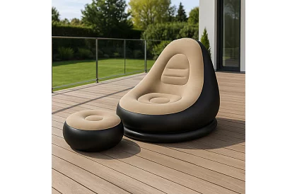 Nafukovacie kreslo s podnožkou - nosnosť 120 kg