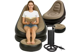 Nafukovacie kreslo s podnožkou - nosnosť 120 kg