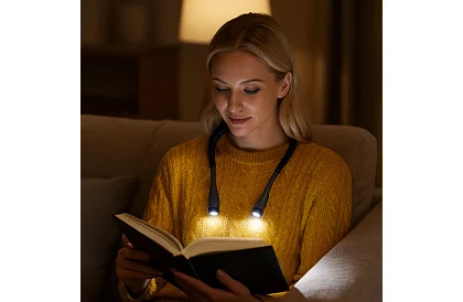 Nákrčný lampáš na čítanie kníh – nabíjací USB-C