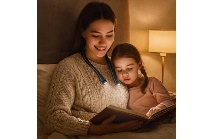 Nákrčný lampáš na čítanie kníh – nabíjací USB-C