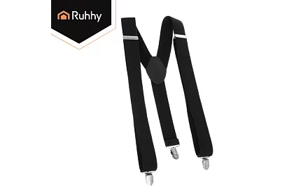 Pánske elastické kšandy – čierne šle široké 3,5 cm