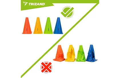 Tréningové farebné kužele 23 cm – sada 10 ks
