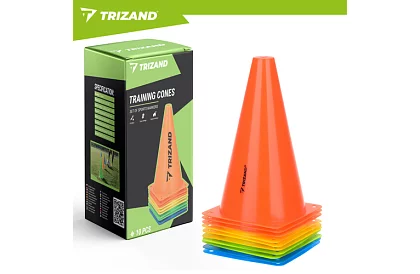 Tréningové farebné kužele 23 cm – sada 10 ks