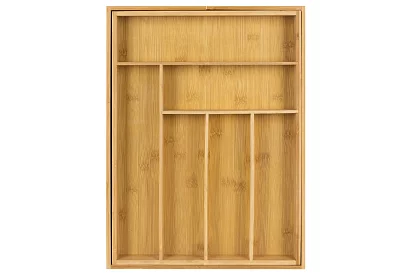 Bambusový organizér do zásuviek – nastaviteľný príborník