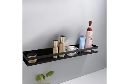 Kúpeľňová polička - čierna - 50 cm