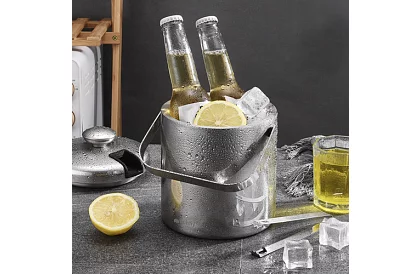 Zásobník na ľad 1,3 litra – vedro s viečkom a kliešťami