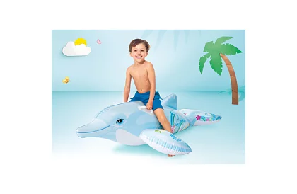Nafukovacia matrace pre deti - delfín 175 x 66 cm, 2 rukoväte, I58535NP