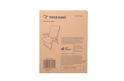 Skladacia kempingová čalúnená stolička 59x70x91 cm - čierna