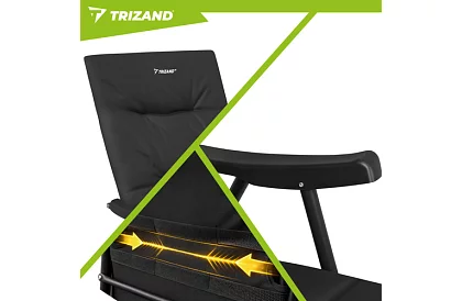 Skladacia kempingová čalúnená stolička 59x70x91 cm - čierna