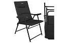 Skladacia kempingová čalúnená stolička 59x70x91 cm - čierna