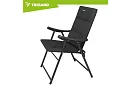 Skladacia kempingová čalúnená stolička 59x70x91 cm - čierna