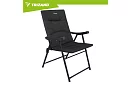 Skladacia kempingová čalúnená stolička 59x70x91 cm - čierna