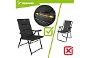 Skladacia kempingová čalúnená stolička 59x70x91 cm - čierna