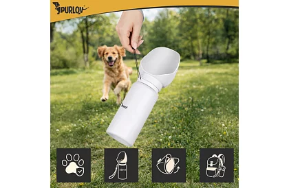 Skladacia fľaša s miskou - cestovná fľaša na vodu 550 ml