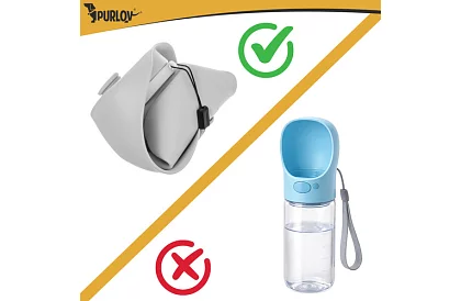 Skladacia fľaša s miskou - cestovná fľaša na vodu 550 ml