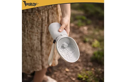Skladacia fľaša s miskou - cestovná fľaša na vodu 550 ml