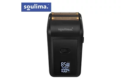 Holící strojček na fúzy s LED displejom - USB-C, 2 planžety, 2 britvy, puzdro